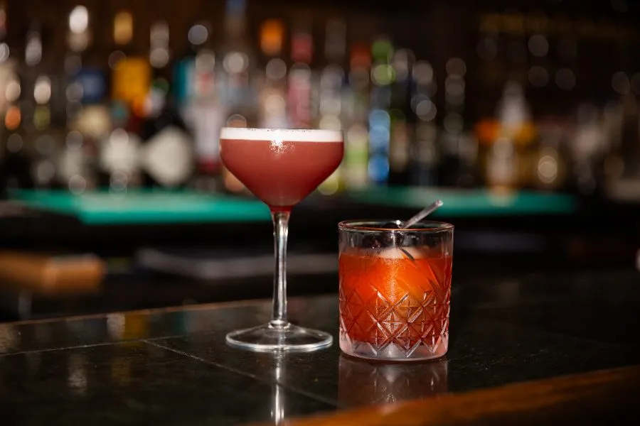 A cocktail being prepared at The Atley's bar